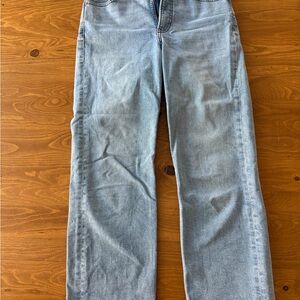 Express super high rise straight leg Light Blue Women's Jeans